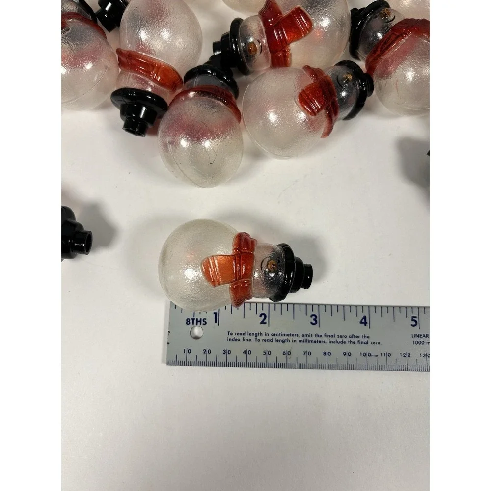 Snowman Blow Mold Christmas String Light Covers Lot of 38 VTG 90s
